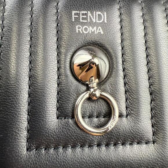 B120 💎✨Authentic Fendi DotCom LOng Zip Black Leather Wallet - Picture 3 of 6